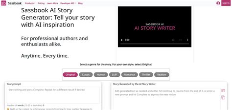 Sassbook AI Story Writer .